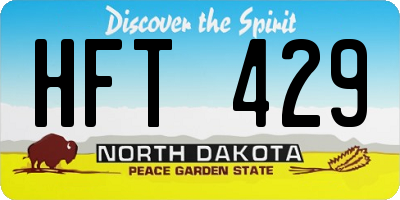 ND license plate HFT429