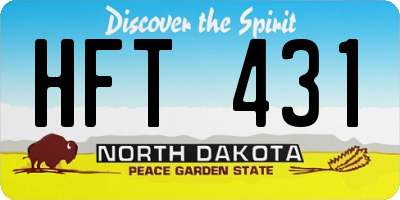 ND license plate HFT431