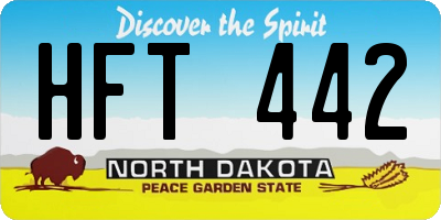 ND license plate HFT442