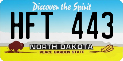 ND license plate HFT443
