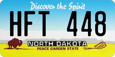 ND license plate HFT448