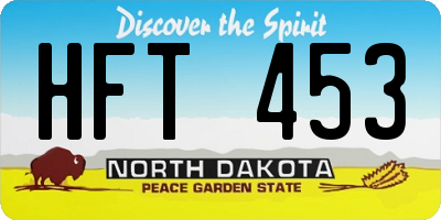 ND license plate HFT453