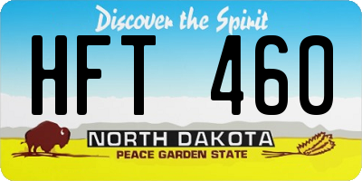 ND license plate HFT460