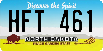 ND license plate HFT461