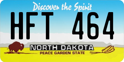 ND license plate HFT464