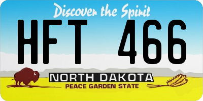 ND license plate HFT466