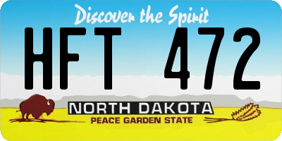 ND license plate HFT472