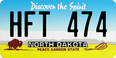 ND license plate HFT474