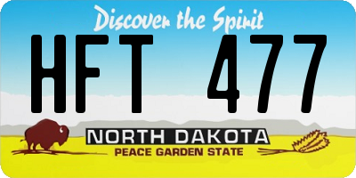 ND license plate HFT477