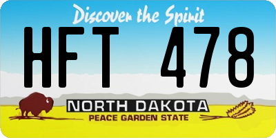 ND license plate HFT478