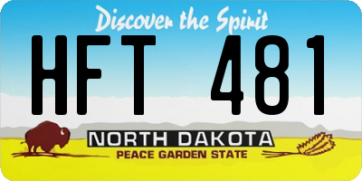 ND license plate HFT481