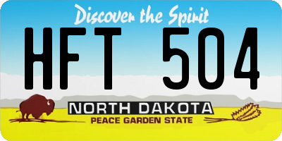 ND license plate HFT504