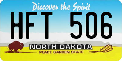 ND license plate HFT506