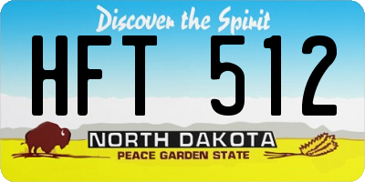 ND license plate HFT512