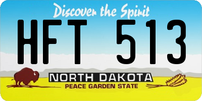 ND license plate HFT513