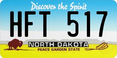 ND license plate HFT517