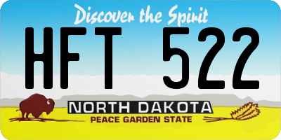 ND license plate HFT522