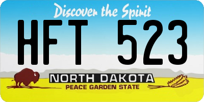 ND license plate HFT523