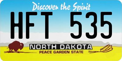 ND license plate HFT535