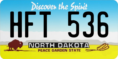 ND license plate HFT536