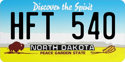 ND license plate HFT540