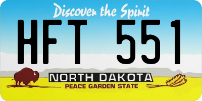 ND license plate HFT551