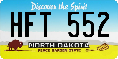 ND license plate HFT552