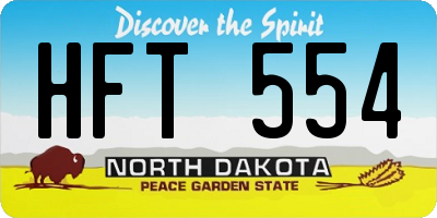 ND license plate HFT554