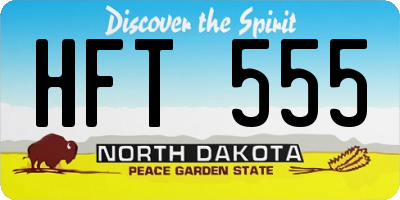 ND license plate HFT555