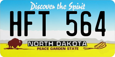 ND license plate HFT564