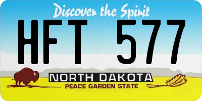 ND license plate HFT577