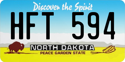 ND license plate HFT594