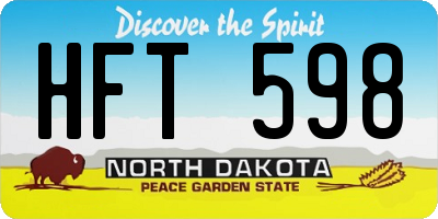 ND license plate HFT598