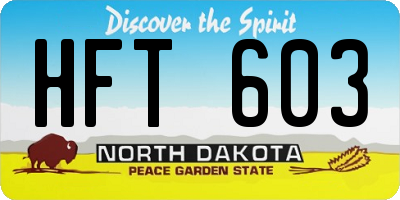 ND license plate HFT603