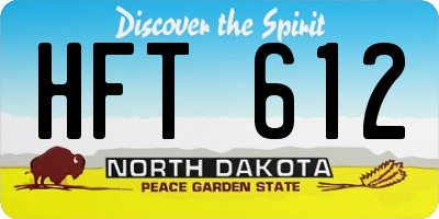 ND license plate HFT612