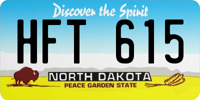 ND license plate HFT615