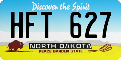 ND license plate HFT627