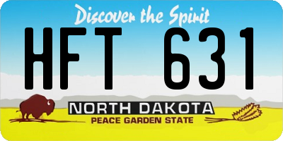 ND license plate HFT631