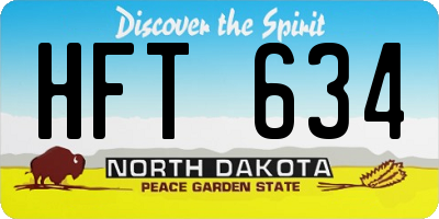 ND license plate HFT634