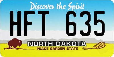 ND license plate HFT635