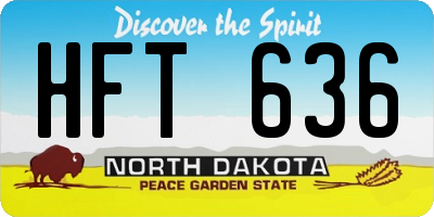 ND license plate HFT636