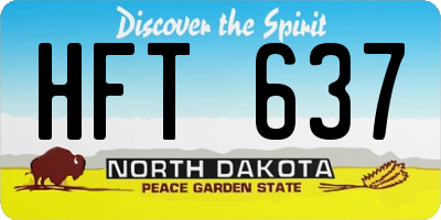 ND license plate HFT637