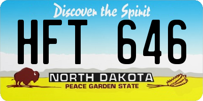 ND license plate HFT646
