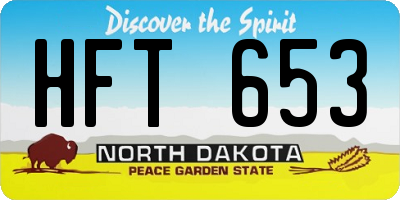ND license plate HFT653