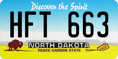ND license plate HFT663