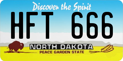 ND license plate HFT666