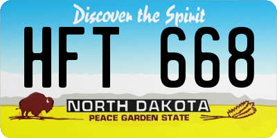 ND license plate HFT668