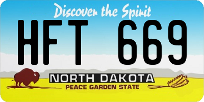 ND license plate HFT669