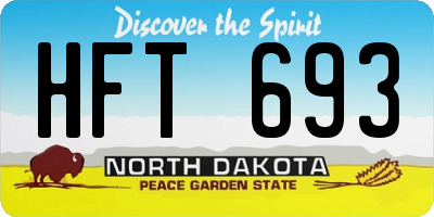 ND license plate HFT693