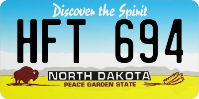 ND license plate HFT694